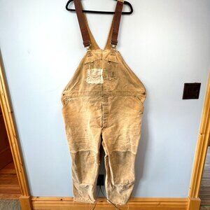 Carhartt Mens Dungarees Canvas Overalls Double Knee Distressed 54 x‎ 27
